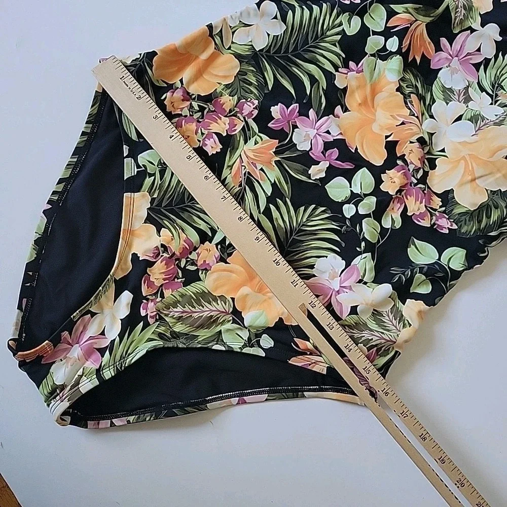 Hurley One Piece Swimsuit Large Floral UPF 50+NEW Beach Hawaiian Resort Tropical